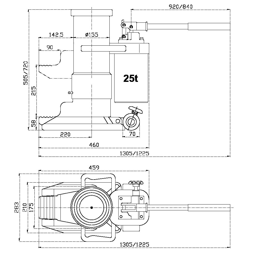 Hydraulical toe jacks