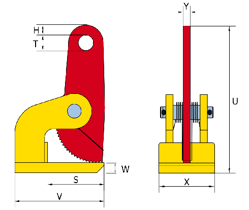 Horizontal Lifting Clamp FHX-V drawing