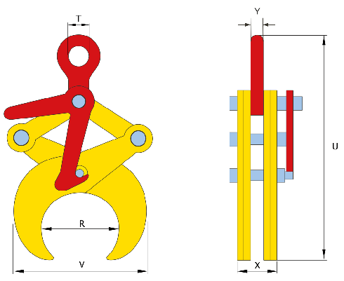 Horizontal Pipe Lifting Clamp TTL drawing